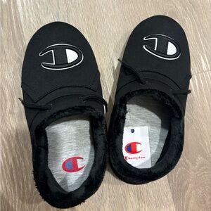 Champion university black adult slippers men 8 women 10